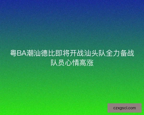 粤BA潮汕德比即将开战汕头队全力备战队员心情高涨